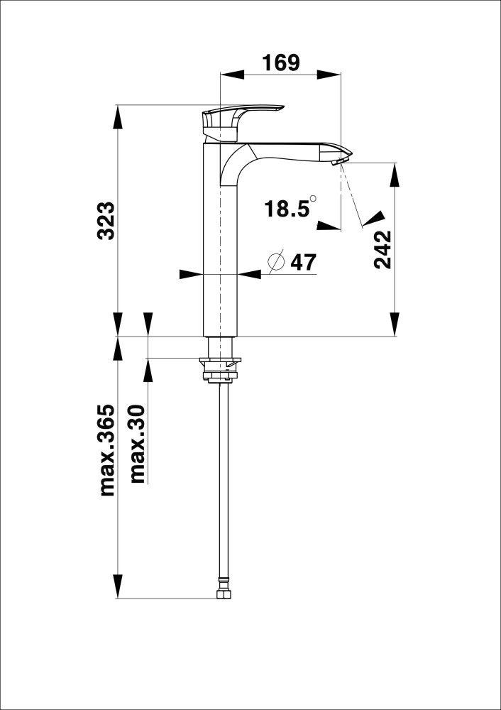 UNITAS ELITE BATERIJA ZA LAVABO VISOKA UH00089 - Slika 2