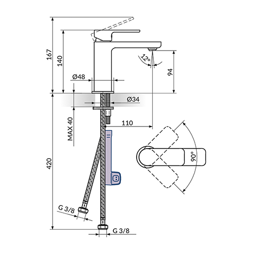 ROSAN S2 BATERIJA ZA LAVABO 230101 - Slika 2
