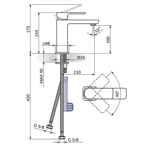 ROSAN S2 BATERIJA ZA LAVABO 230201 - Slika 2