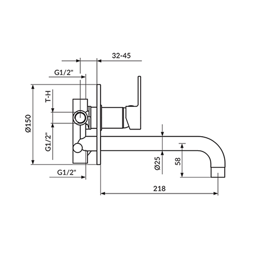 ROSAN MISTIQUE ZIDNA ZA LAVABO 230MM JM31402 - Slika 2