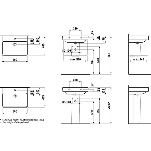 Laufen Pro S Lavabo 600 X 465 810963 - Slika 4