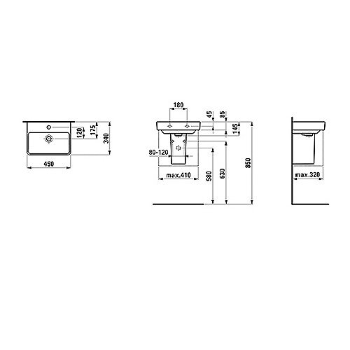 Laufen Pro S Lavabo 450 X 340 815961 - Slika 3