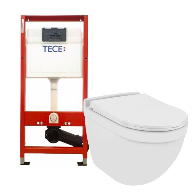 Set: TECE modul UGRADNI VODOKOTLIĆ + TIPKA BELA i Konzolna WC šolja Jaquar Solo Rimless bela