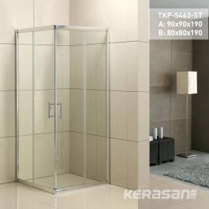 Kvadratna tuš kabina TKK-S463B-ST, providno staklo, 80x80x190
