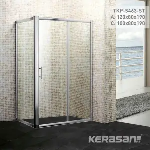 Pravougaoni tuš paravan TKKS465FSTA, 120x80x190, providno staklo, univerzalna