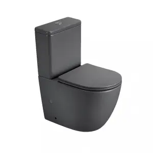 Monoblok PERLA rimless dark grey sa duroplast soft close wc daskom vario