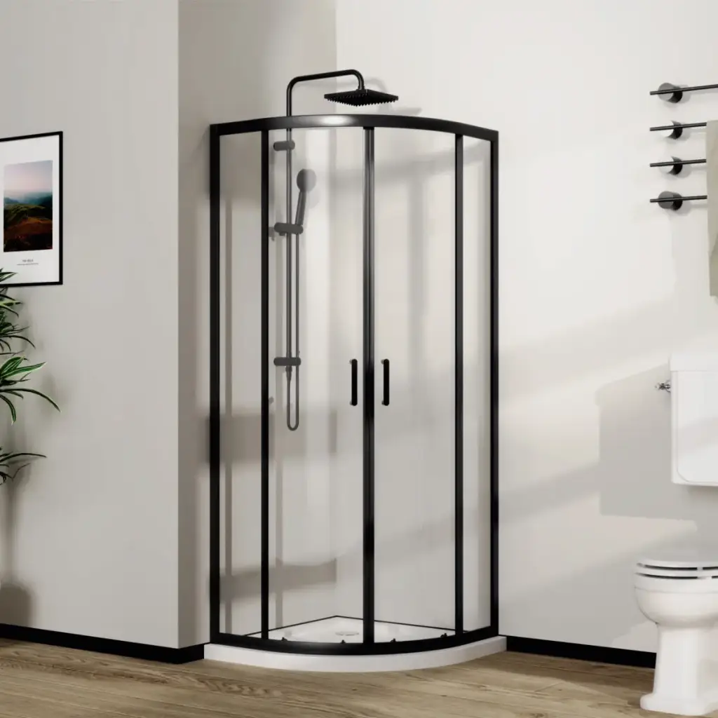 Polukružna tuš kabina Malho Pure R80 Black