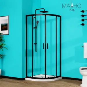 Polukružna tuš kabina Malho Pure R80 Black