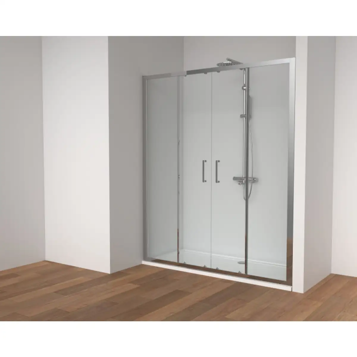 Stakleni paravan COPEN ATLAS PRO 1800x1950 hrom, 2V, staklo 6mm providno