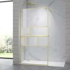 Walk in COPEN ARTE 1000x2100 900x2100 brushed gold. staklo 8mm