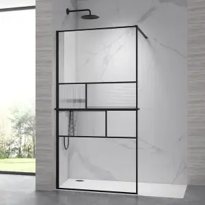 Walk in COPEN ARTE 1000x2100 900x2100 matt black. staklo 8mm