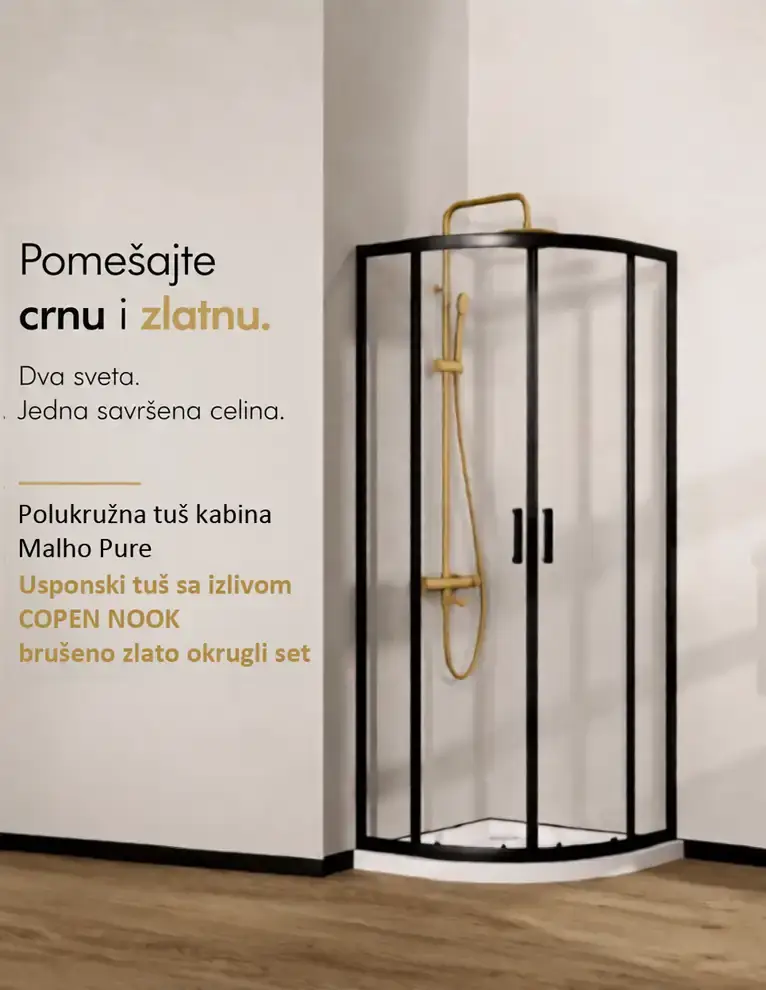 malho pure tus kabine polukruzne crno i zlatno